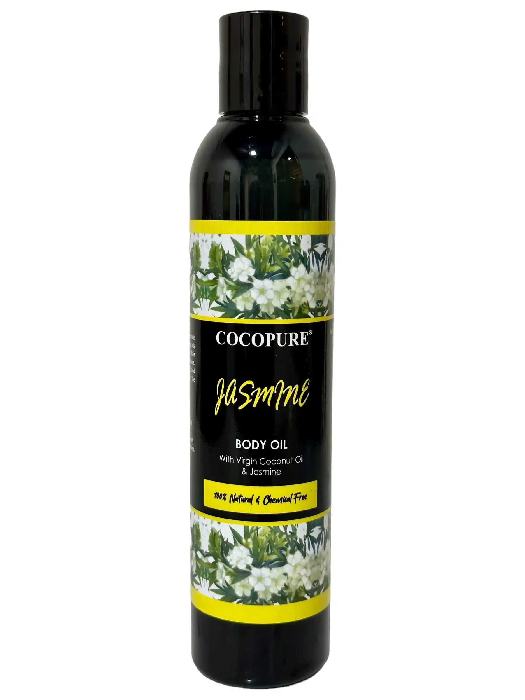 CocoPure natural jasmine body oil 250ml, botanical moisturiser and massage oil Kenya