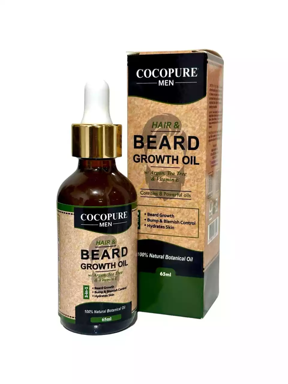 CocoPure Beard Growth Oil 65ml, natural 8-oil blend for beard growth and conditioning Kenya